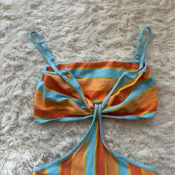 Princess Polly Orange and Blue Striped Dress - Picture 2 of 10